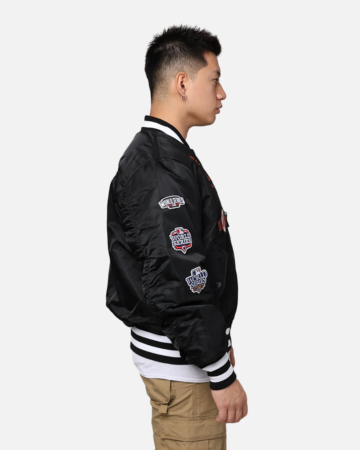 New Era X Alpha Series X MLB San Francisco Giants MA-1 Bomber Jacket Black