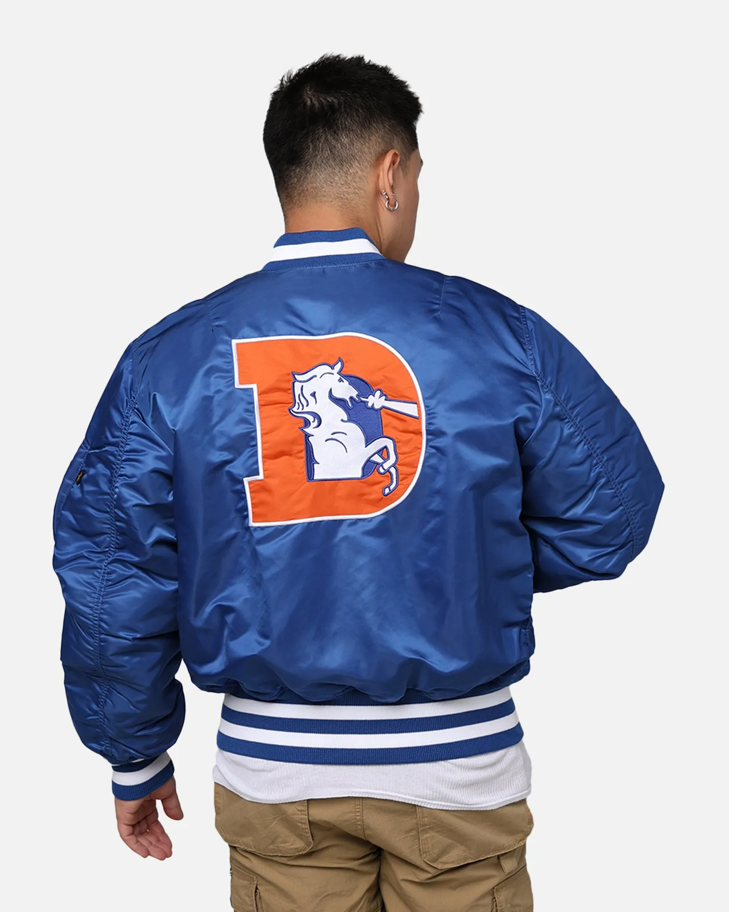 New Era X Alpha Series X NFL Denver Broncos MA-1 Bomber Jacket Royal