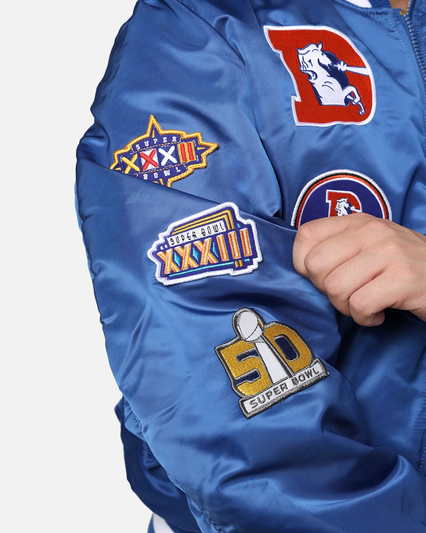 New Era X Alpha Series X NFL Denver Broncos MA-1 Bomber Jacket Royal