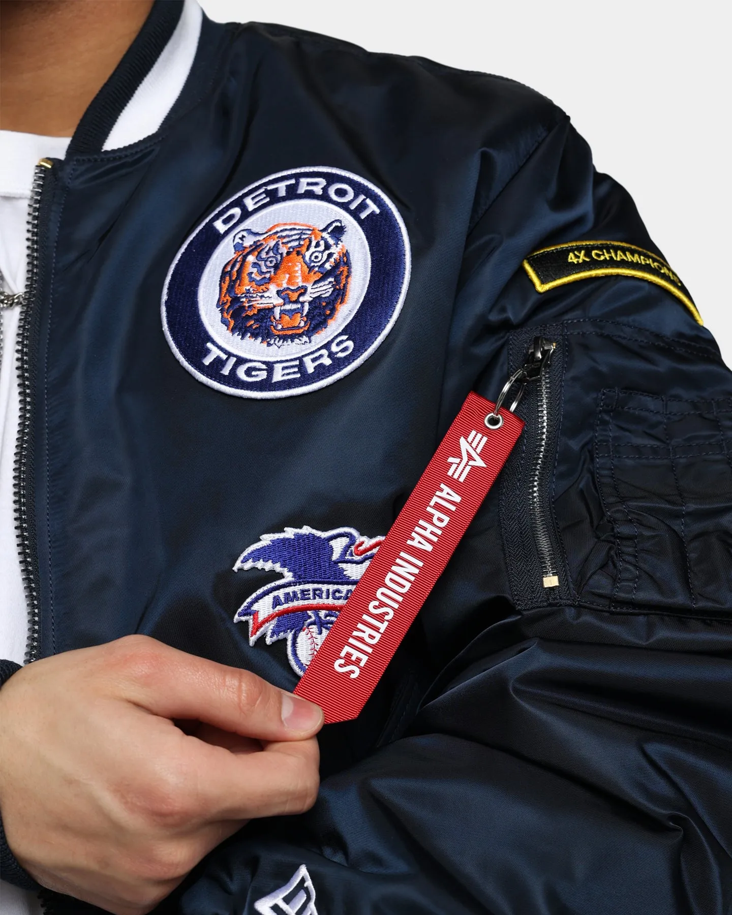 New Era X Alpha Series X NFL Detroit Tigers MA-1 Bomber Jacket Blue