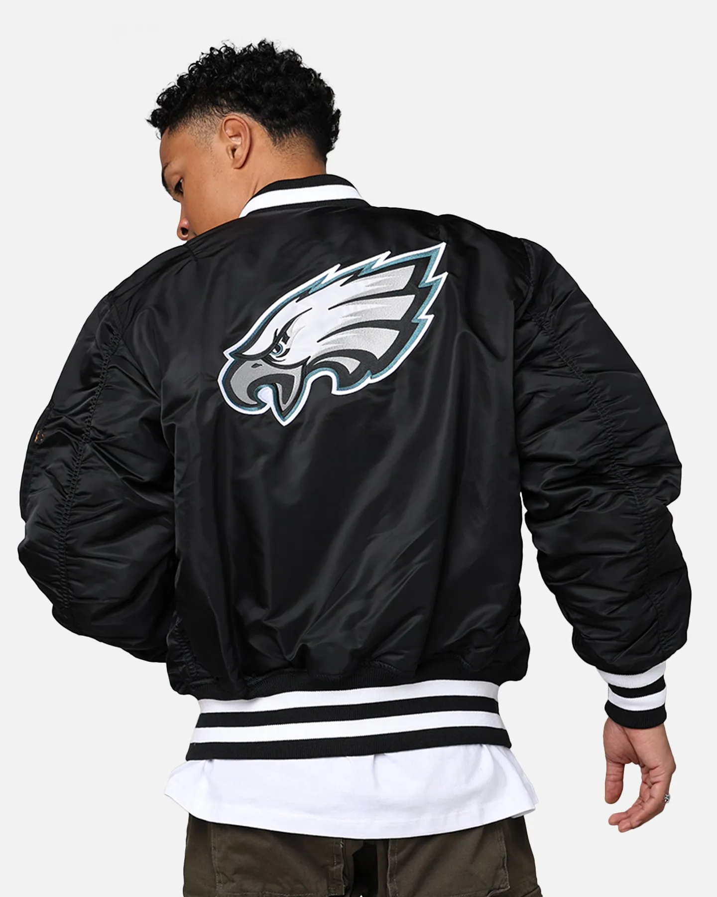 New Era X Alpha Series X NFL Philadelphia Eagles MA-1 Bomber Jacket Black