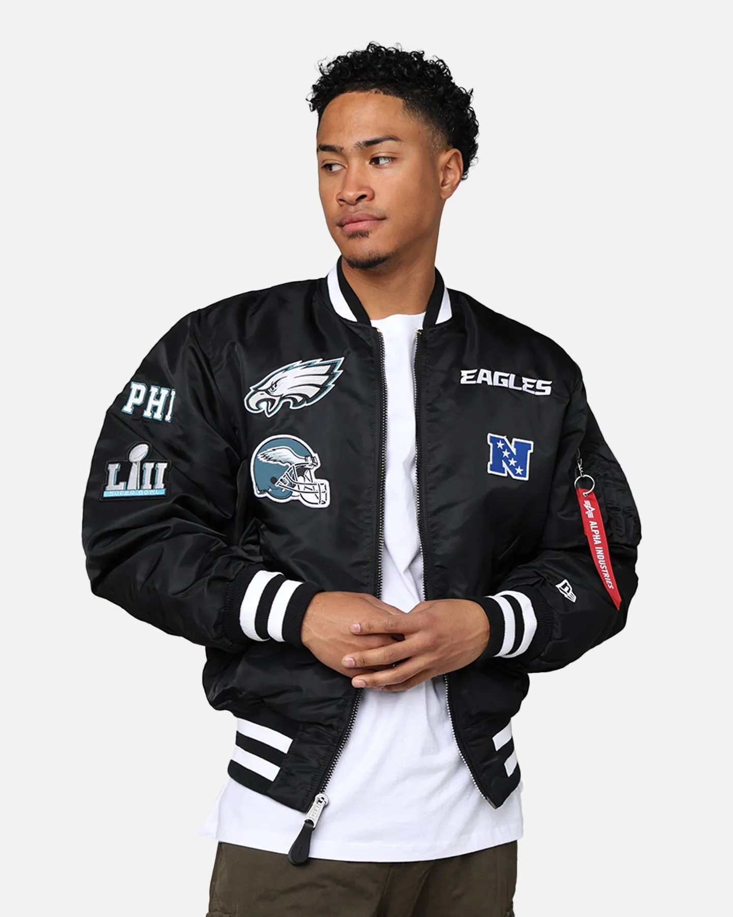 New Era X Alpha Series X NFL Philadelphia Eagles MA-1 Bomber Jacket Black