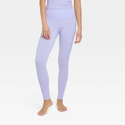 New - Women's Rib Seamless Leggings - All in Motion Lilac Purple XS