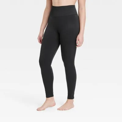 New - Women's Seamless High-Rise Leggings - All in Motion Black XS