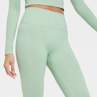 New - Women's Seamless High-Rise Leggings - All in Motion Fern Green L