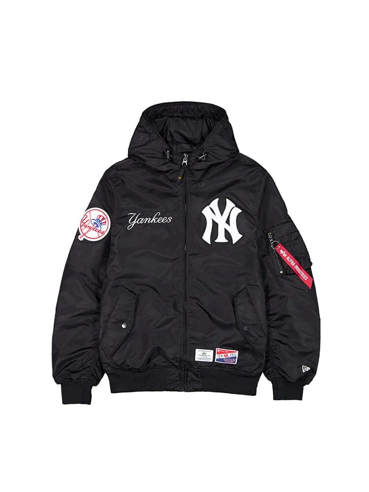 NEW YORK YANKEES X ALPHA X NEW ERA L-2B BOMBER JACKET (BLACK)