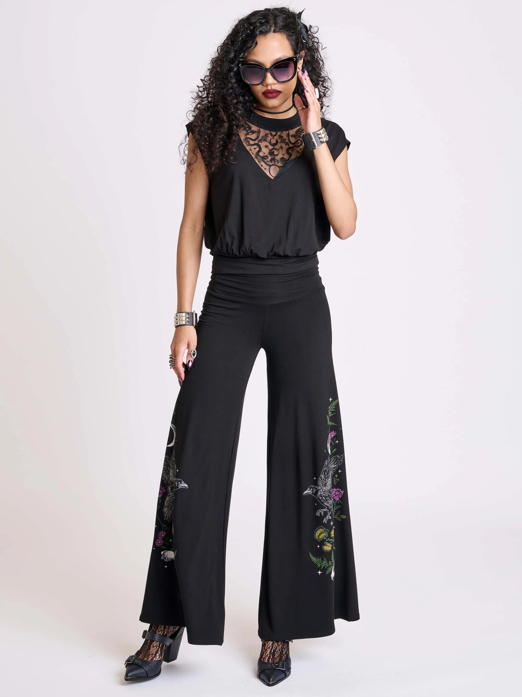 Night Raven Palazzo Pants