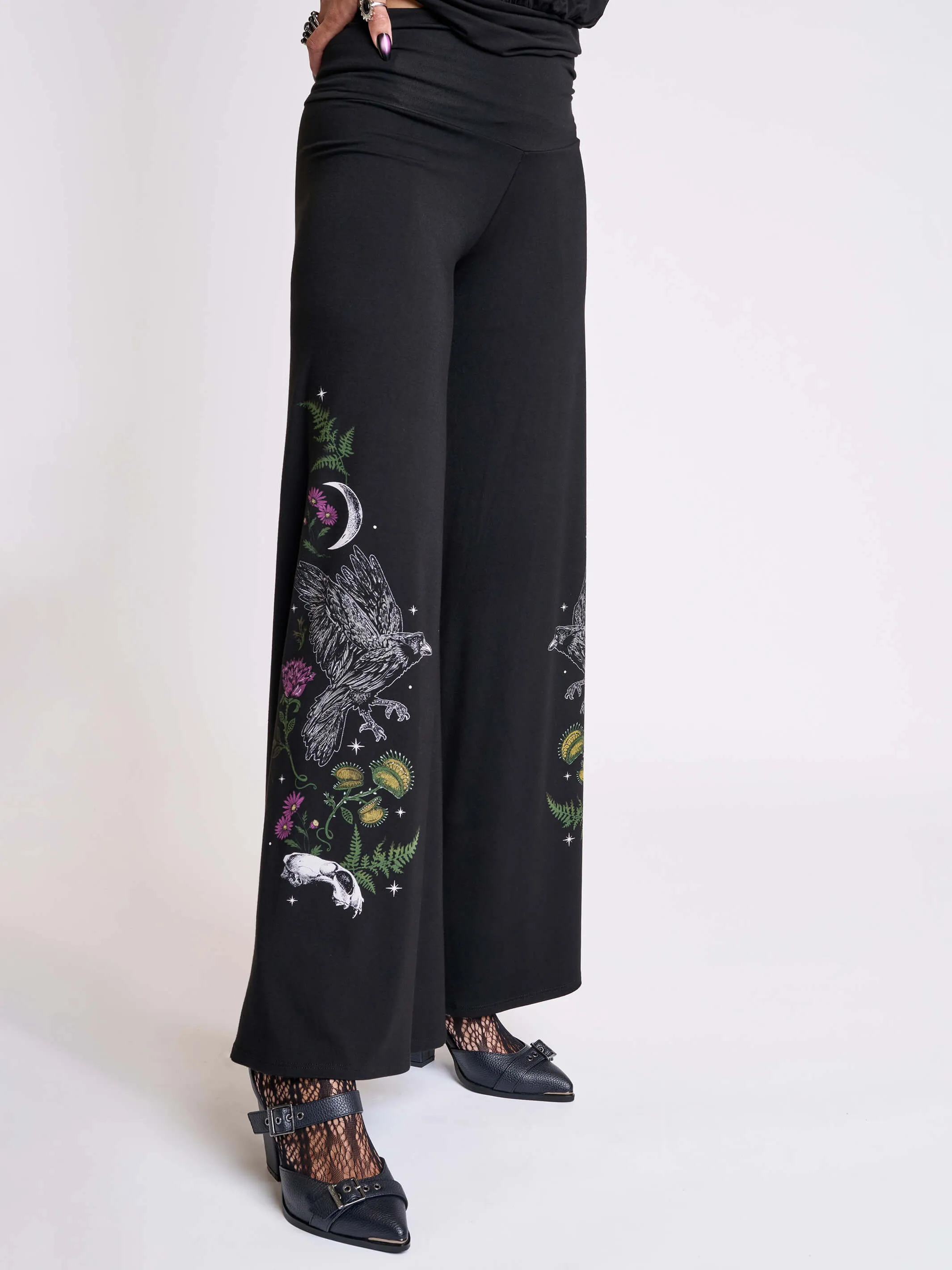 Night Raven Palazzo Pants