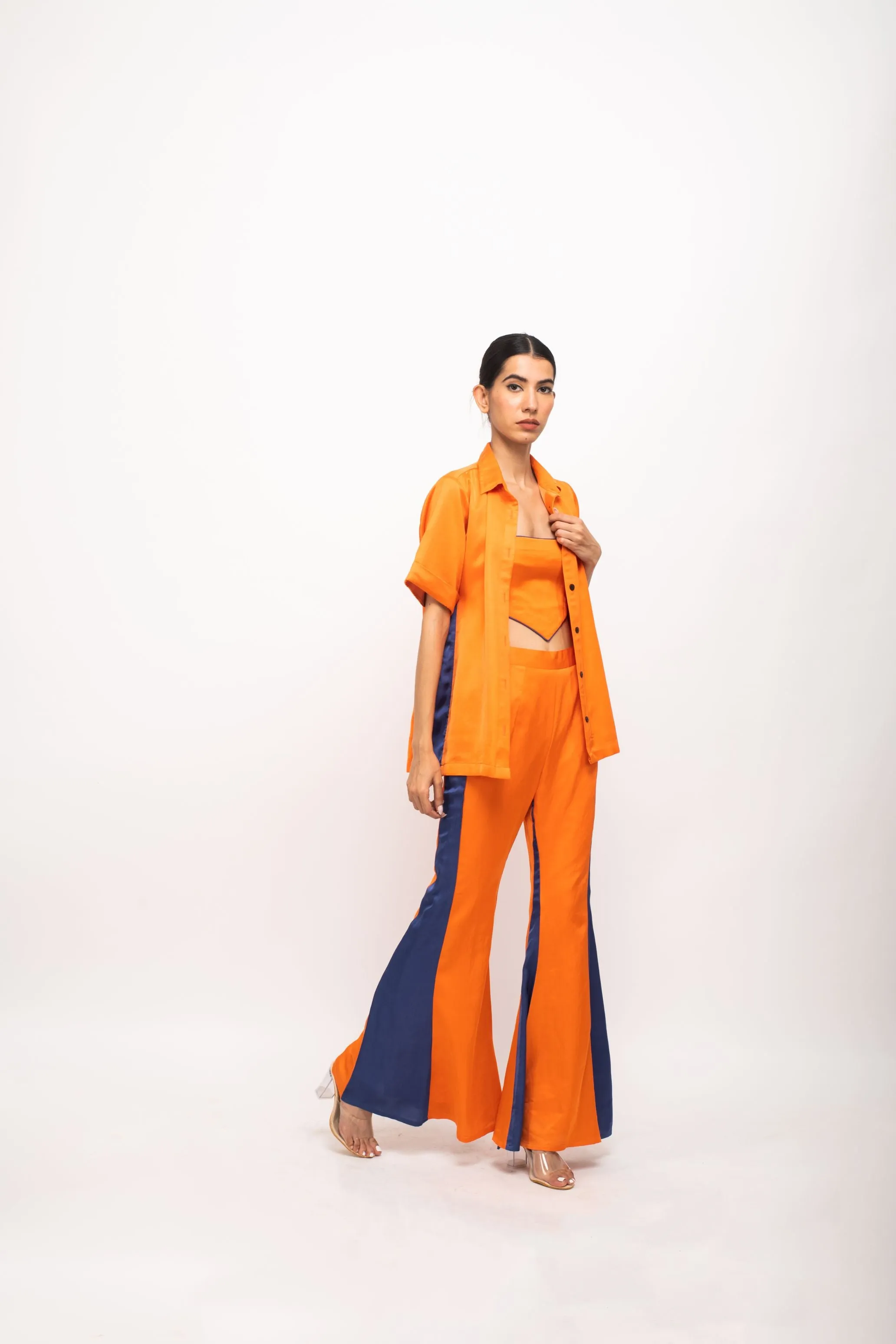 Orange-Blue Co-ord Set