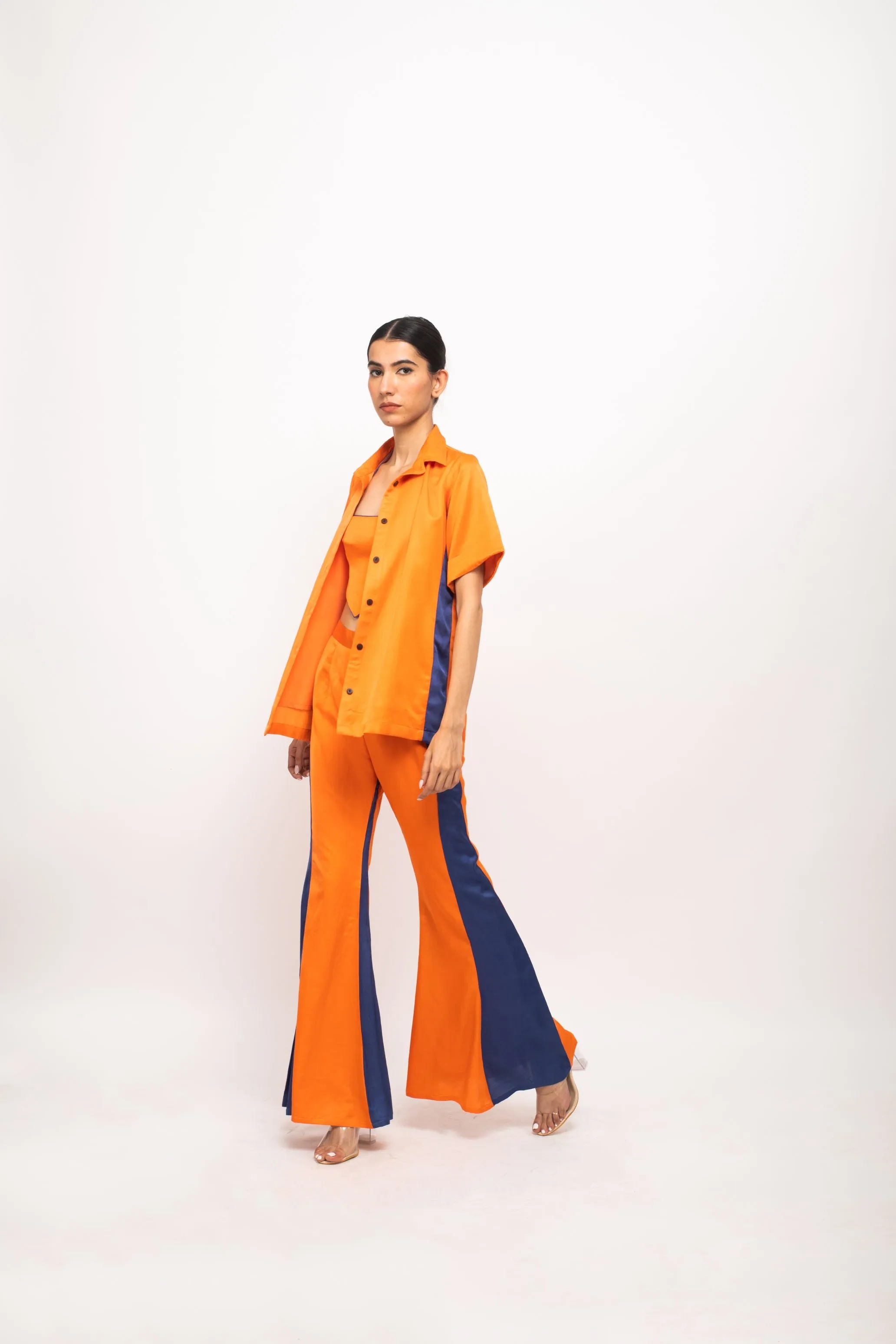 Orange-Blue Co-ord Set