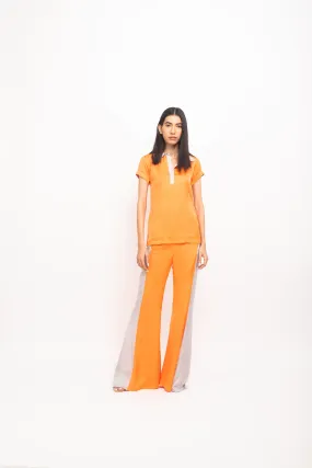 Orange-Grey Co-ord Set