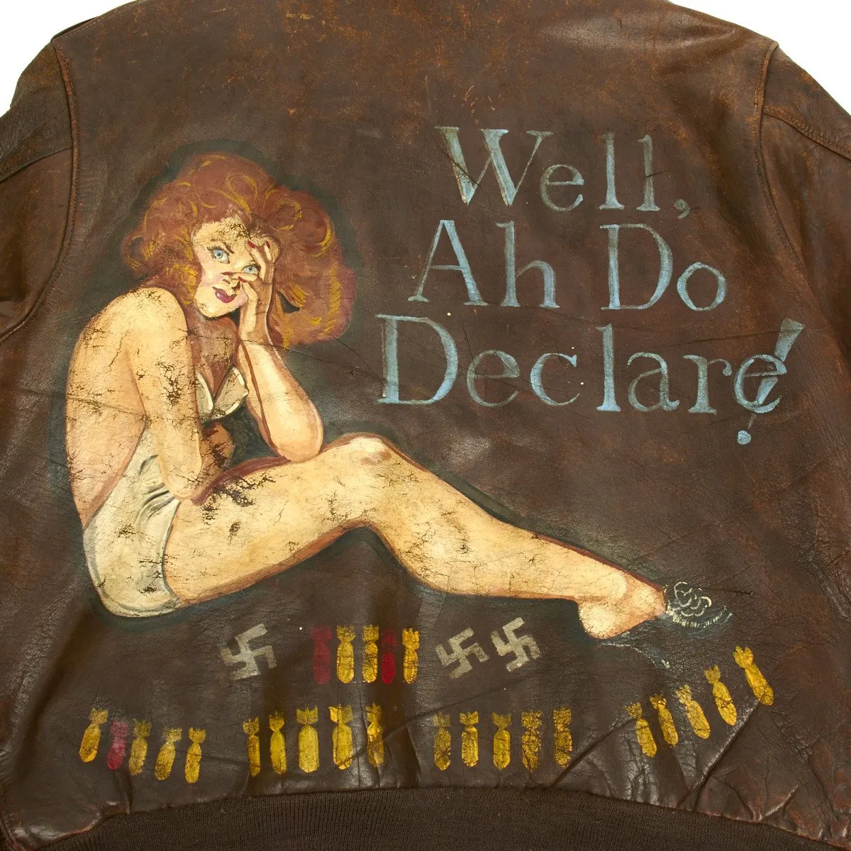 Original U.S. WWII B-17 Bomber Well, Ah Do Declare! Named A-2 Flight Jacket (Size 42)