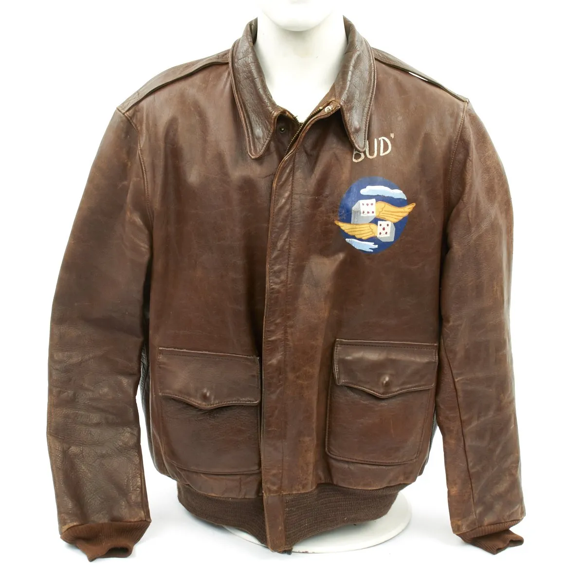 Original U.S. WWII Camel's Hump Airlines A-2 Flight Jacket - 1st Air Commando Group CBI