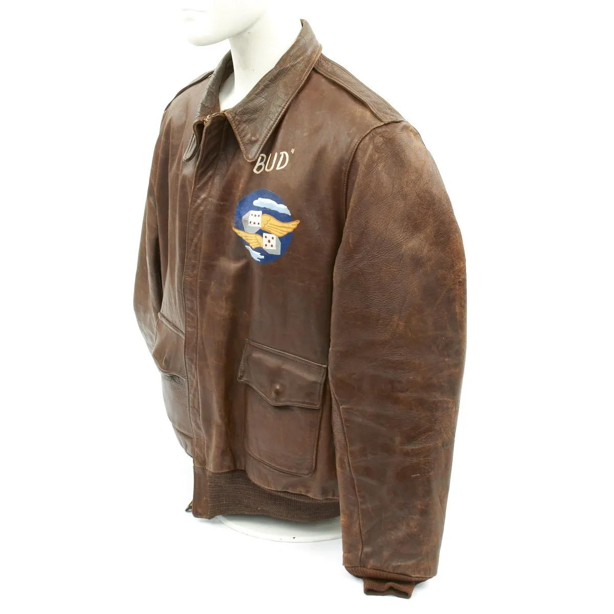 Original U.S. WWII Camel's Hump Airlines A-2 Flight Jacket - 1st Air Commando Group CBI