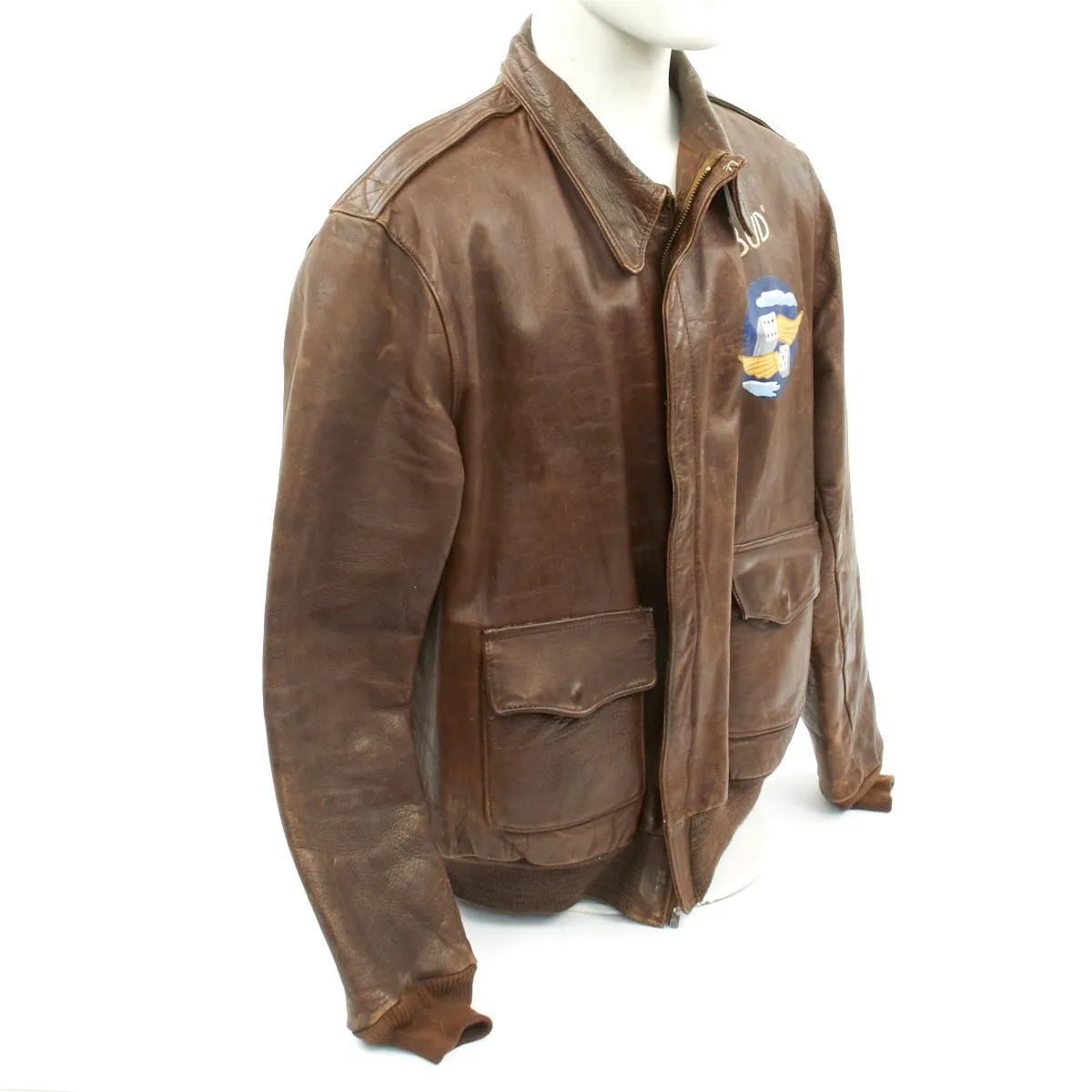 Original U.S. WWII Camel's Hump Airlines A-2 Flight Jacket - 1st Air Commando Group CBI