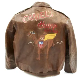 Original U.S. WWII Camel's Hump Airlines A-2 Flight Jacket - 1st Air Commando Group CBI