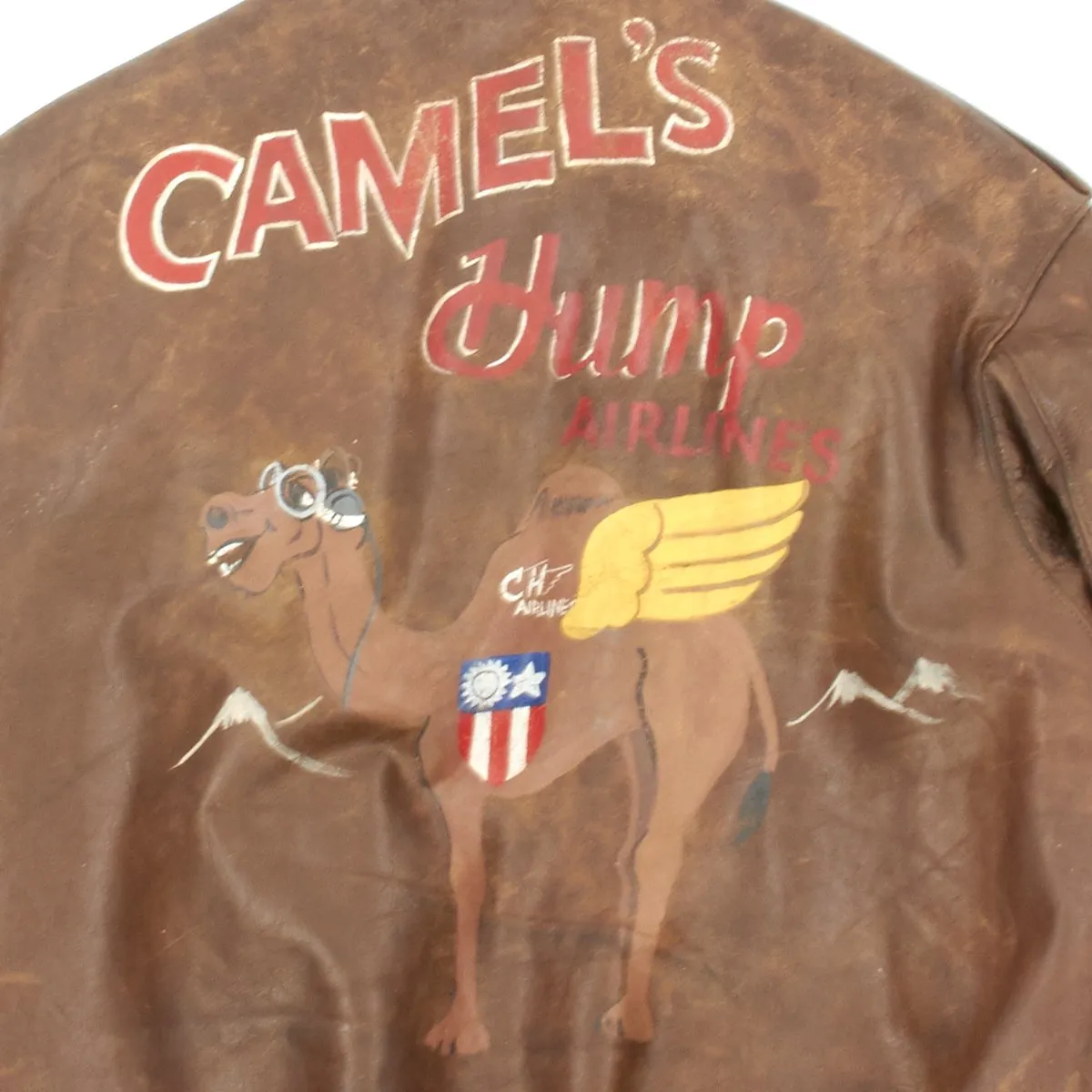 Original U.S. WWII Camel's Hump Airlines A-2 Flight Jacket - 1st Air Commando Group CBI