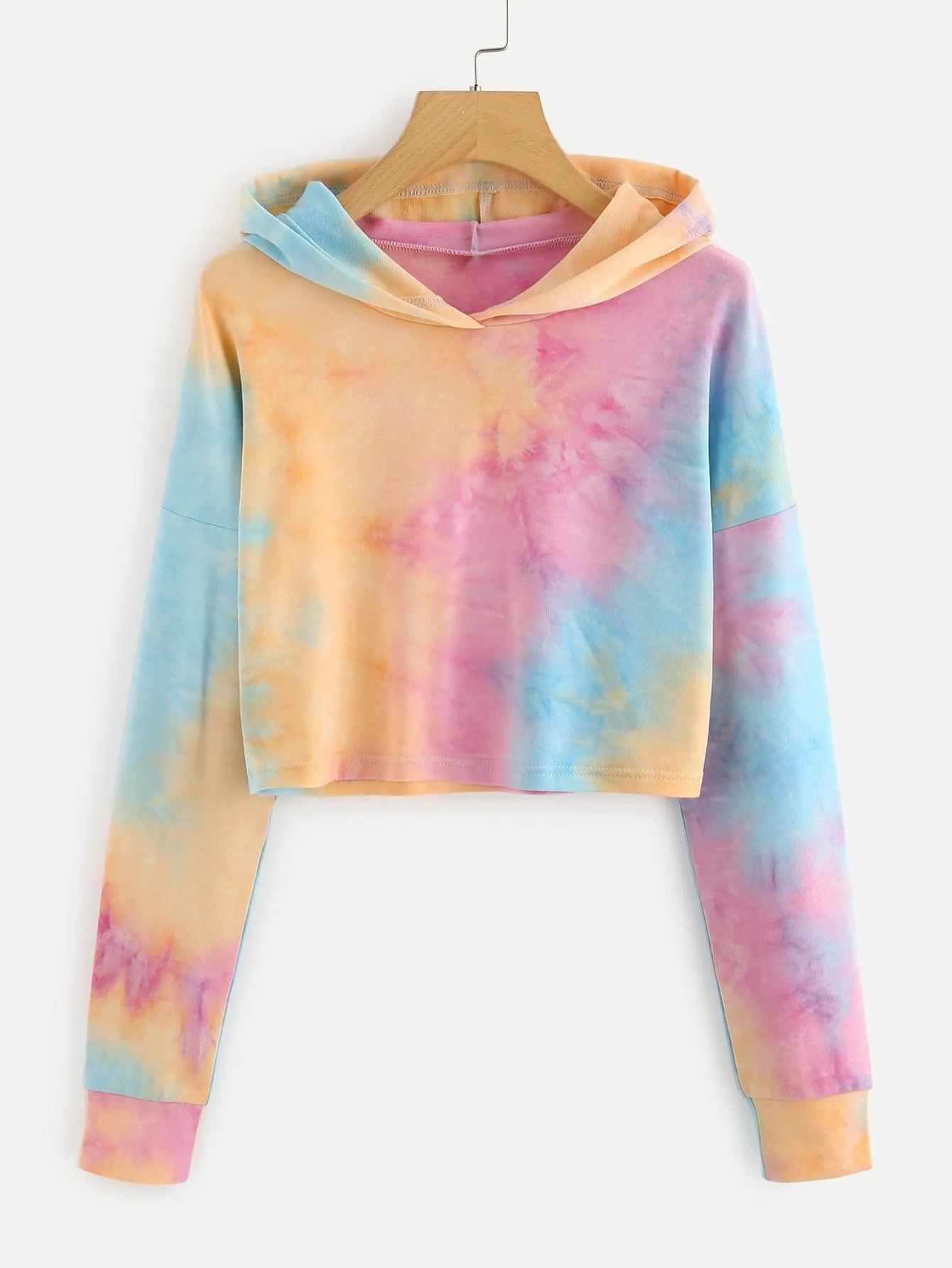 Pastel tie dye crop sweatshirt