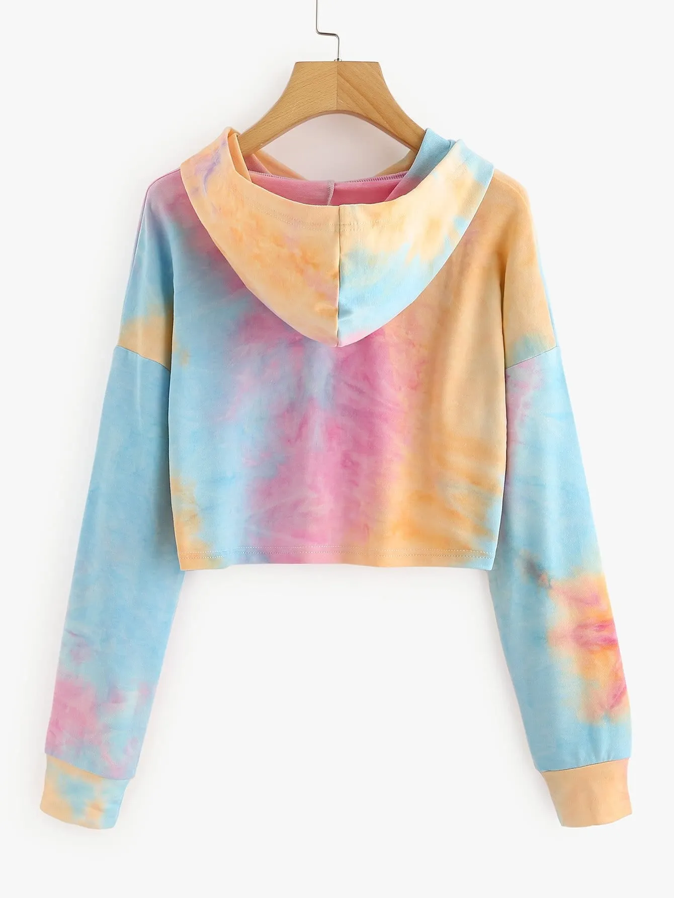 Pastel tie dye crop sweatshirt