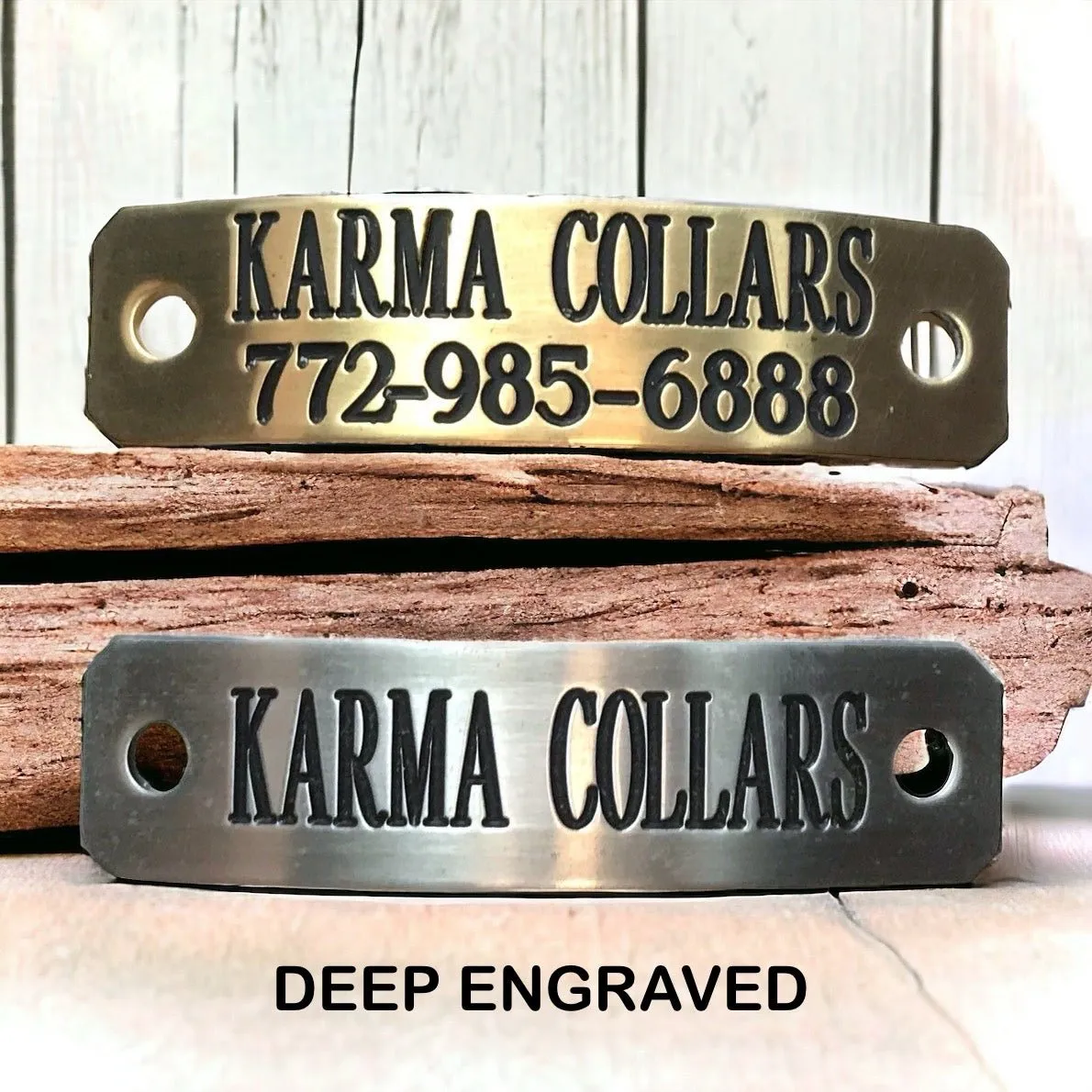 Personalized Leather Dog Collar Hamptons