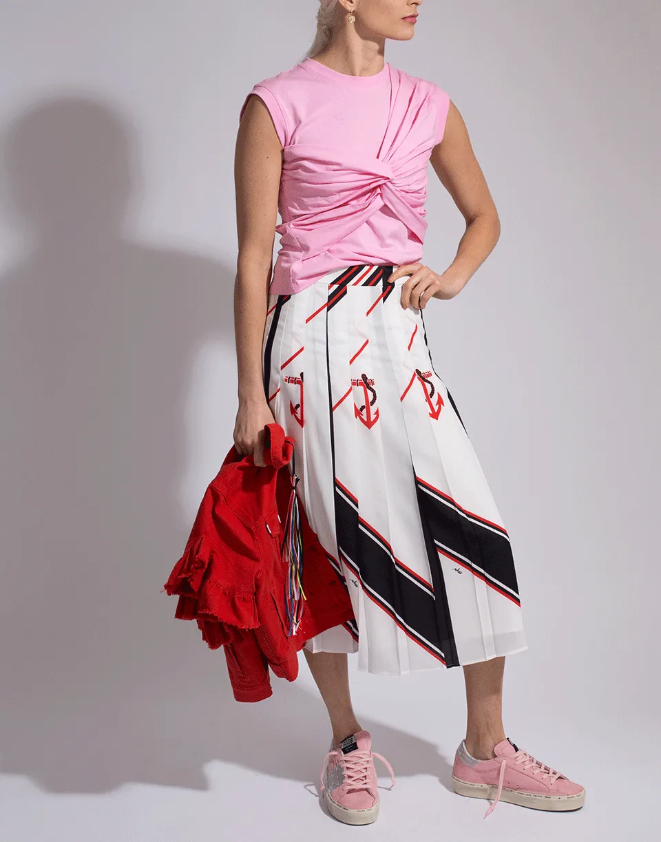 Pleated Nautical Skirt