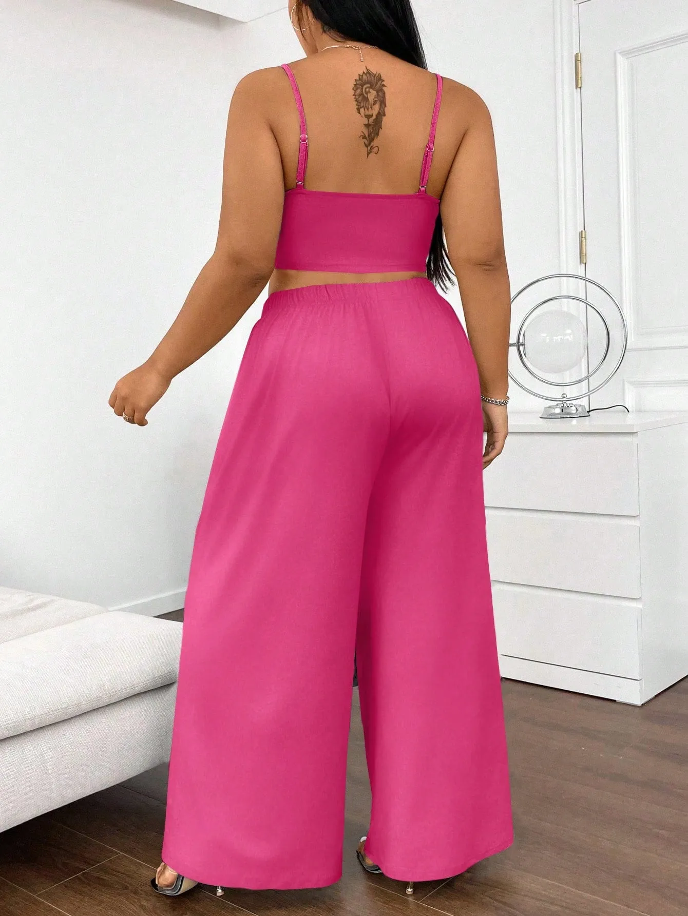 Plus Size Camisole Two Piece Pant Set