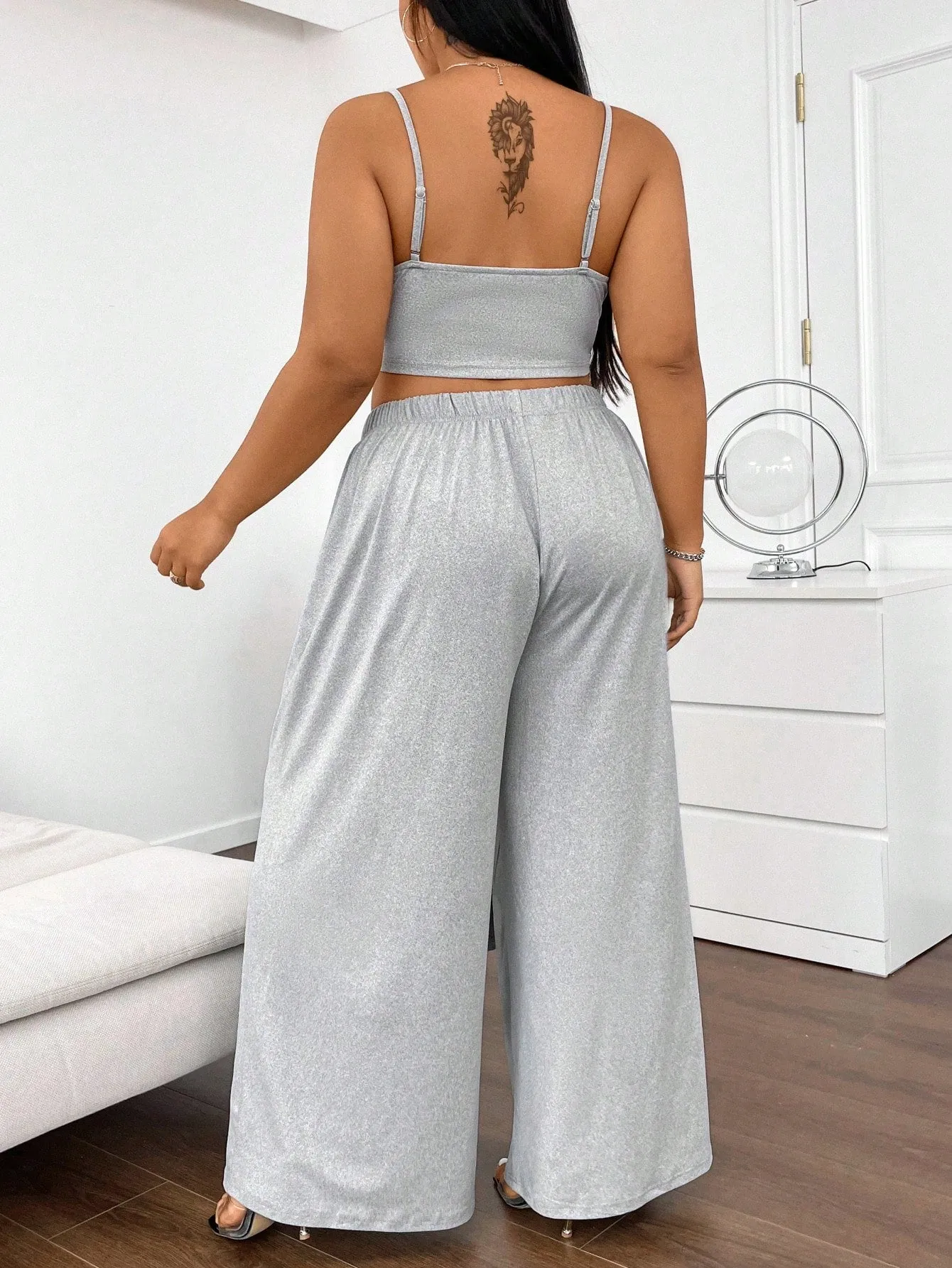 Plus Size Camisole Two Piece Pant Set