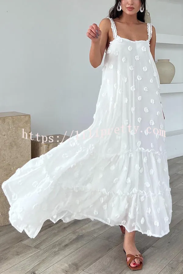 Pretty Lady Flower Decor A-line Layered Loose Maxi Dress