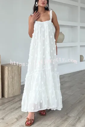 Pretty Lady Flower Decor A-line Layered Loose Maxi Dress