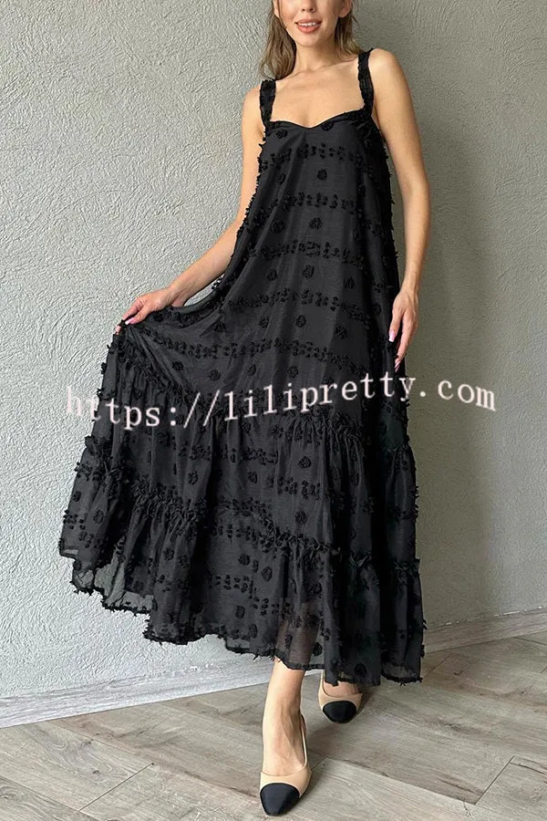 Pretty Lady Flower Decor A-line Layered Loose Maxi Dress