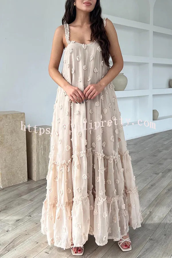 Pretty Lady Flower Decor A-line Layered Loose Maxi Dress