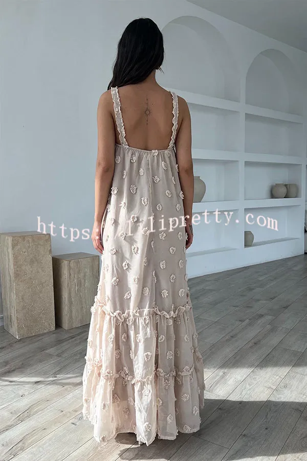 Pretty Lady Flower Decor A-line Layered Loose Maxi Dress