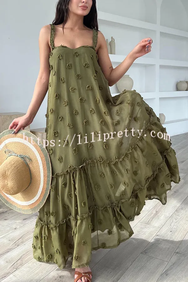 Pretty Lady Flower Decor A-line Layered Loose Maxi Dress