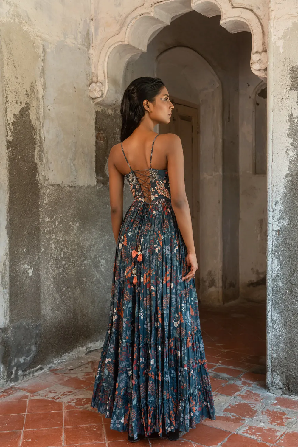 Printed Layered Maxi Dress