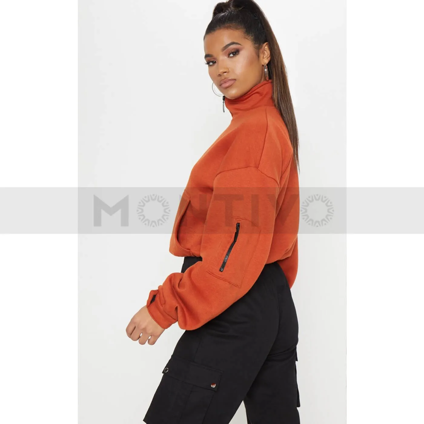 PTL Rust Oversized Crop Sweatshirt