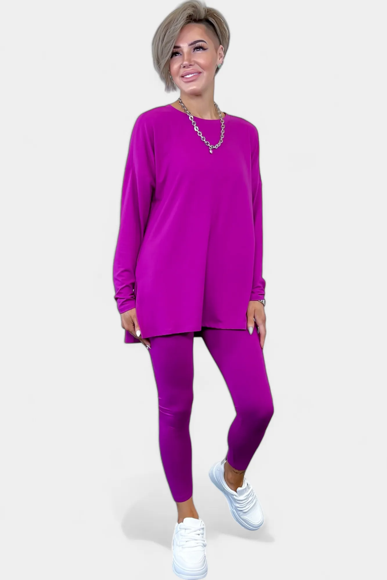 Purple Long Sleeve Buttery Loungewear Set