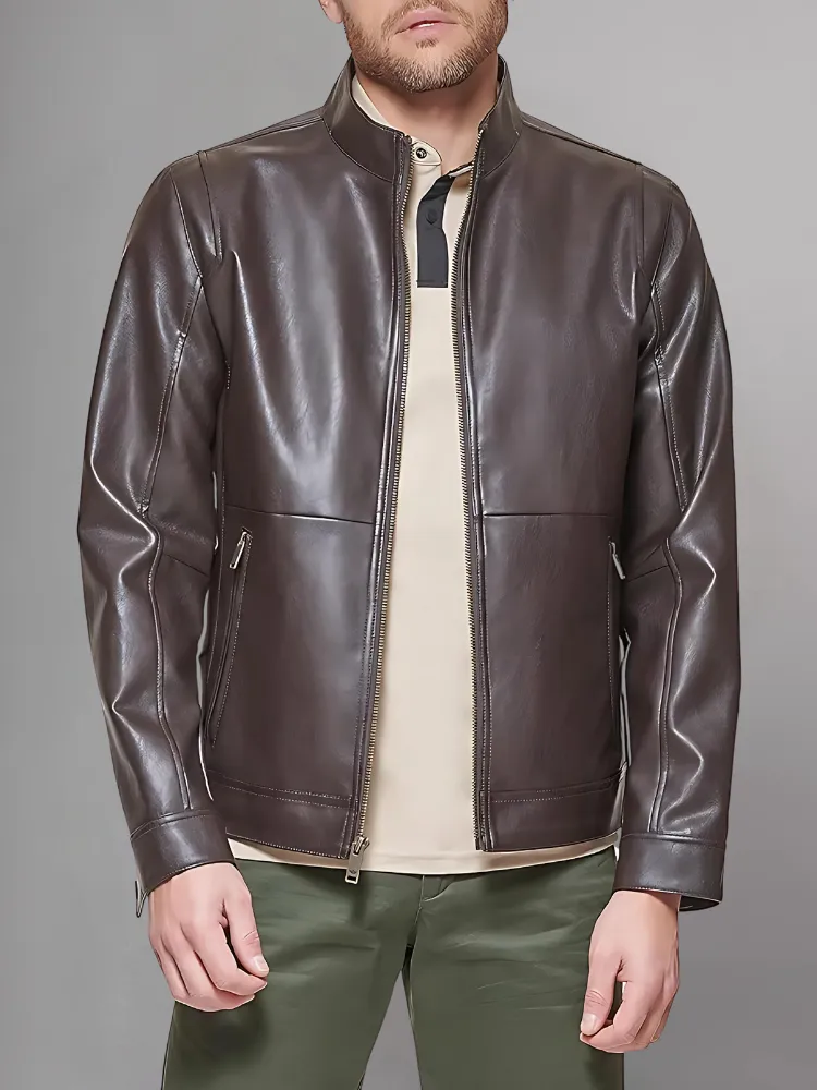 Regular Fit Real Leather Jacket for Men