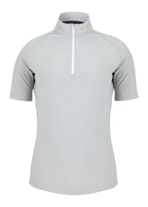 Reyal Top Grey White Short Sleeved By A Little Bit Racey