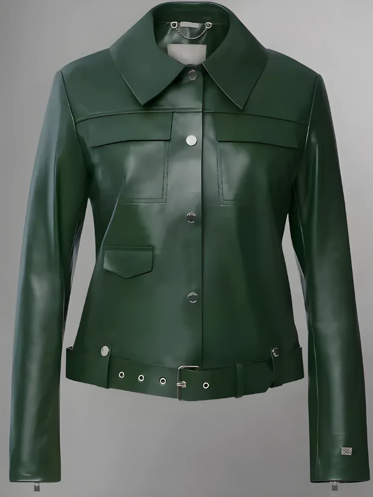 Rowen Dyed Belted Leather Jacket