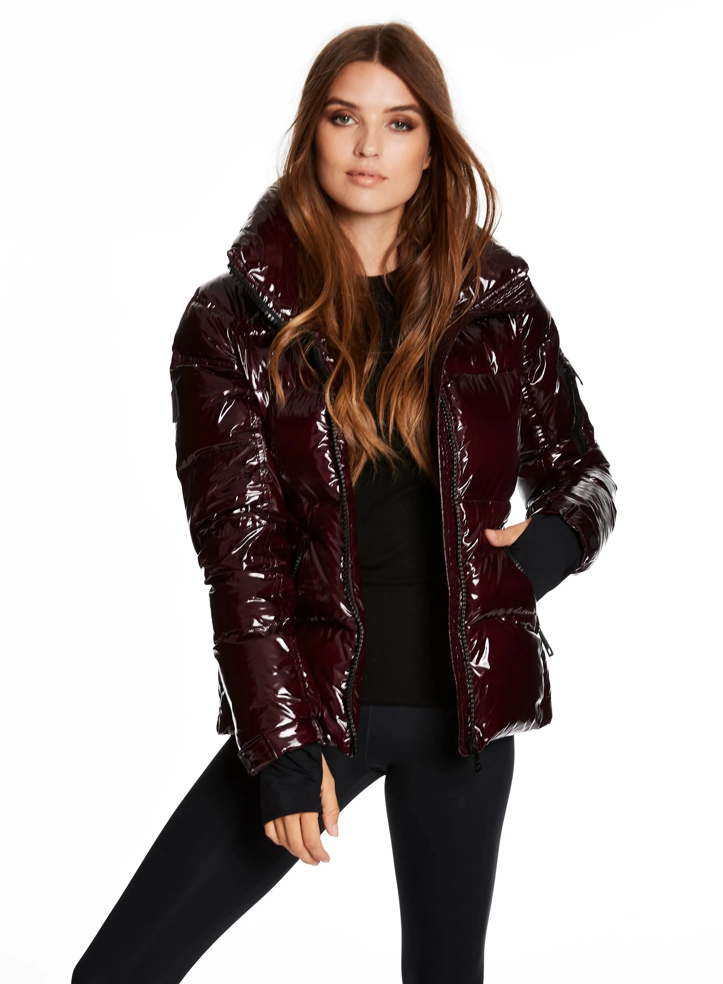 SAM - Freestyle Bomber Down Jacket in Merlot