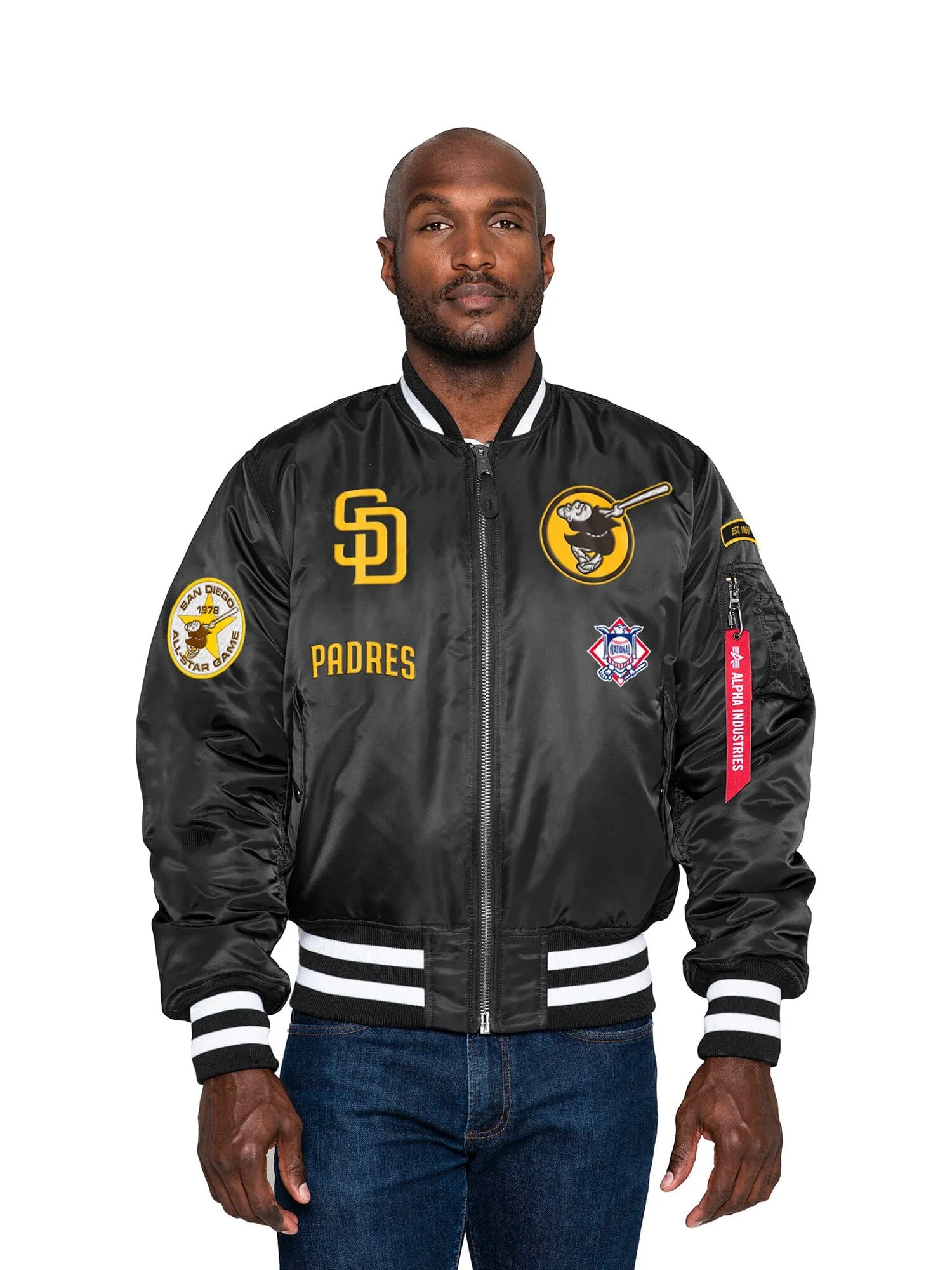 SAN DIEGO PADRES X ALPHA X NEW ERA MA-1 BOMBER JACKET