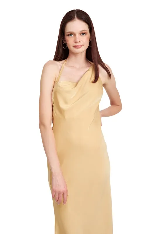 SATIN MAXI BIAS DRESS