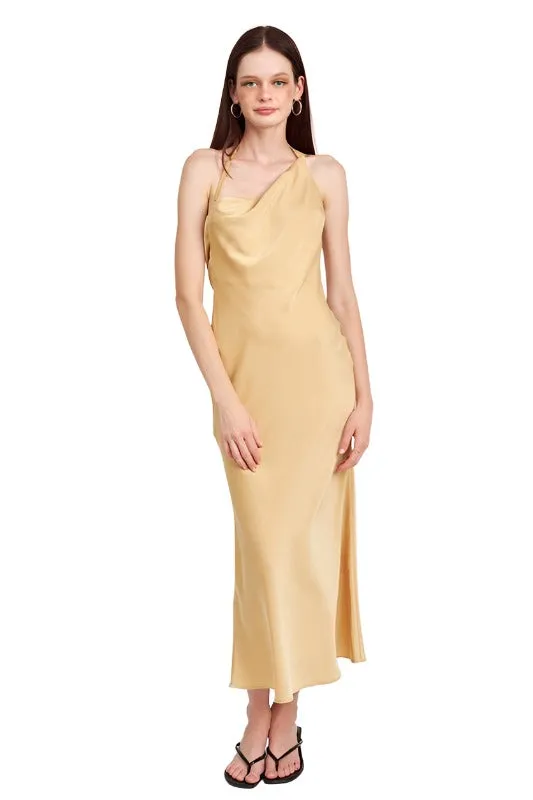 SATIN MAXI BIAS DRESS