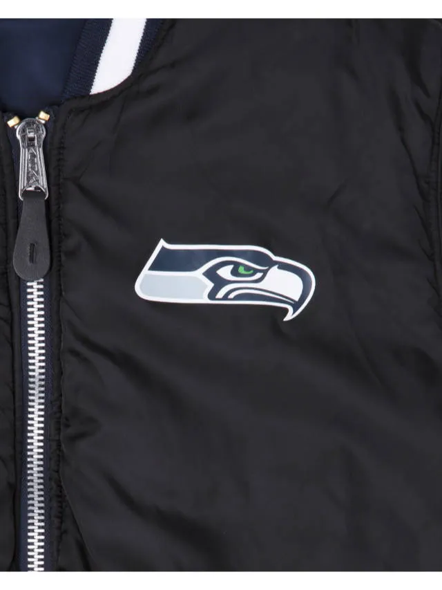 SEATTLE SEAHAWKS X ALPHA X NEW ERA MA-1 BOMBER JACKET