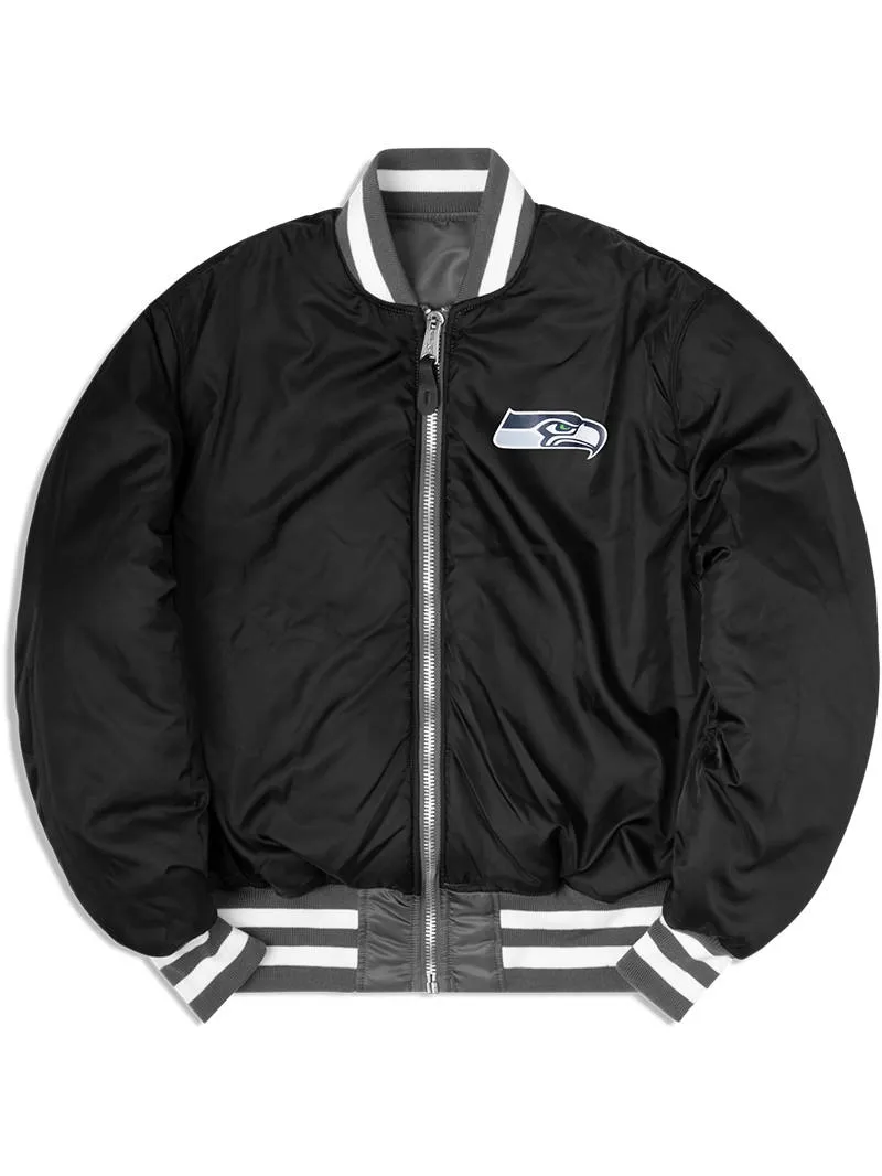 SEATTLE SEAHAWKS X ALPHA X NEW ERA MA-1 BOMBER JACKET