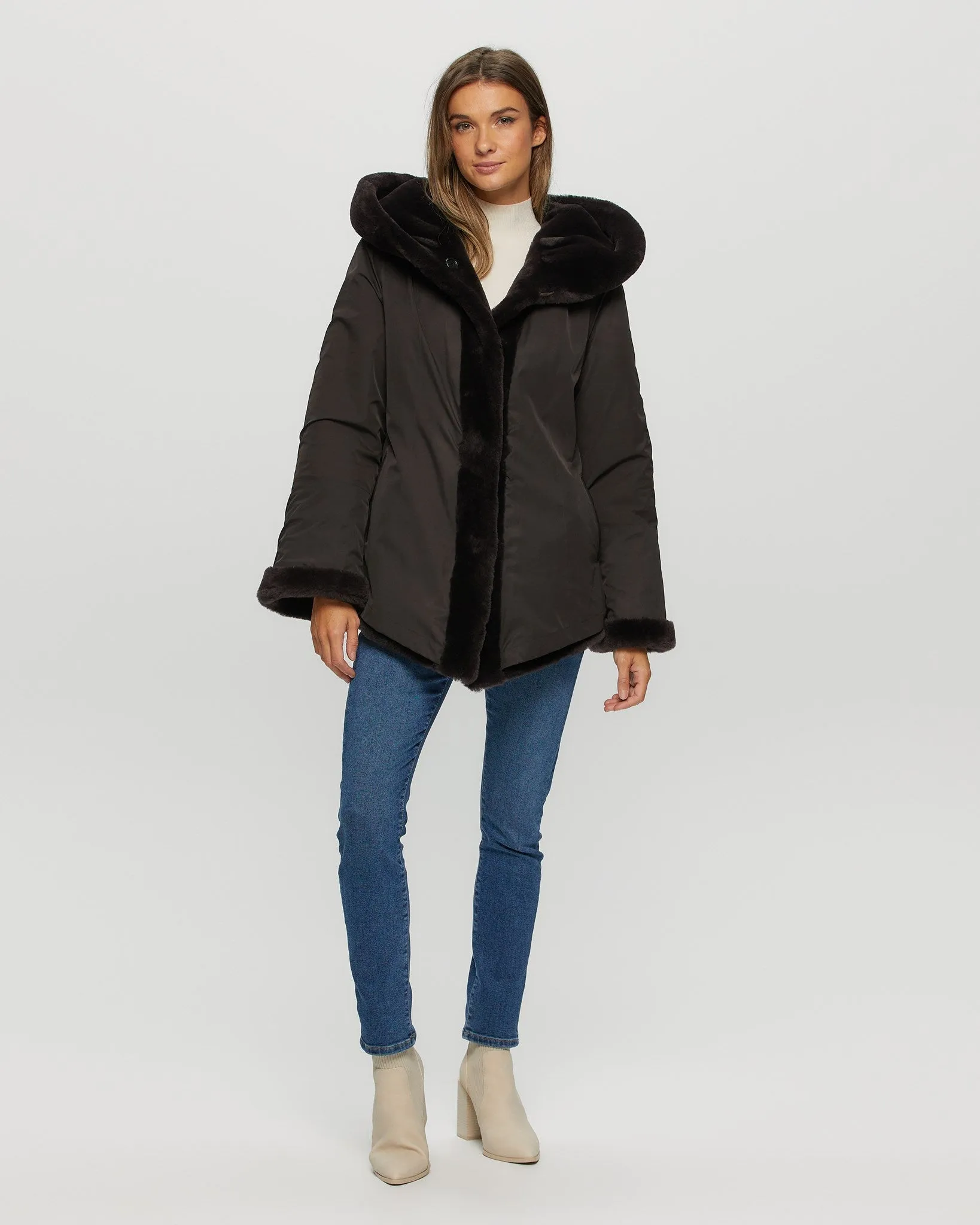 Select Shearling Lamb Jacket Reversible To Taffeta