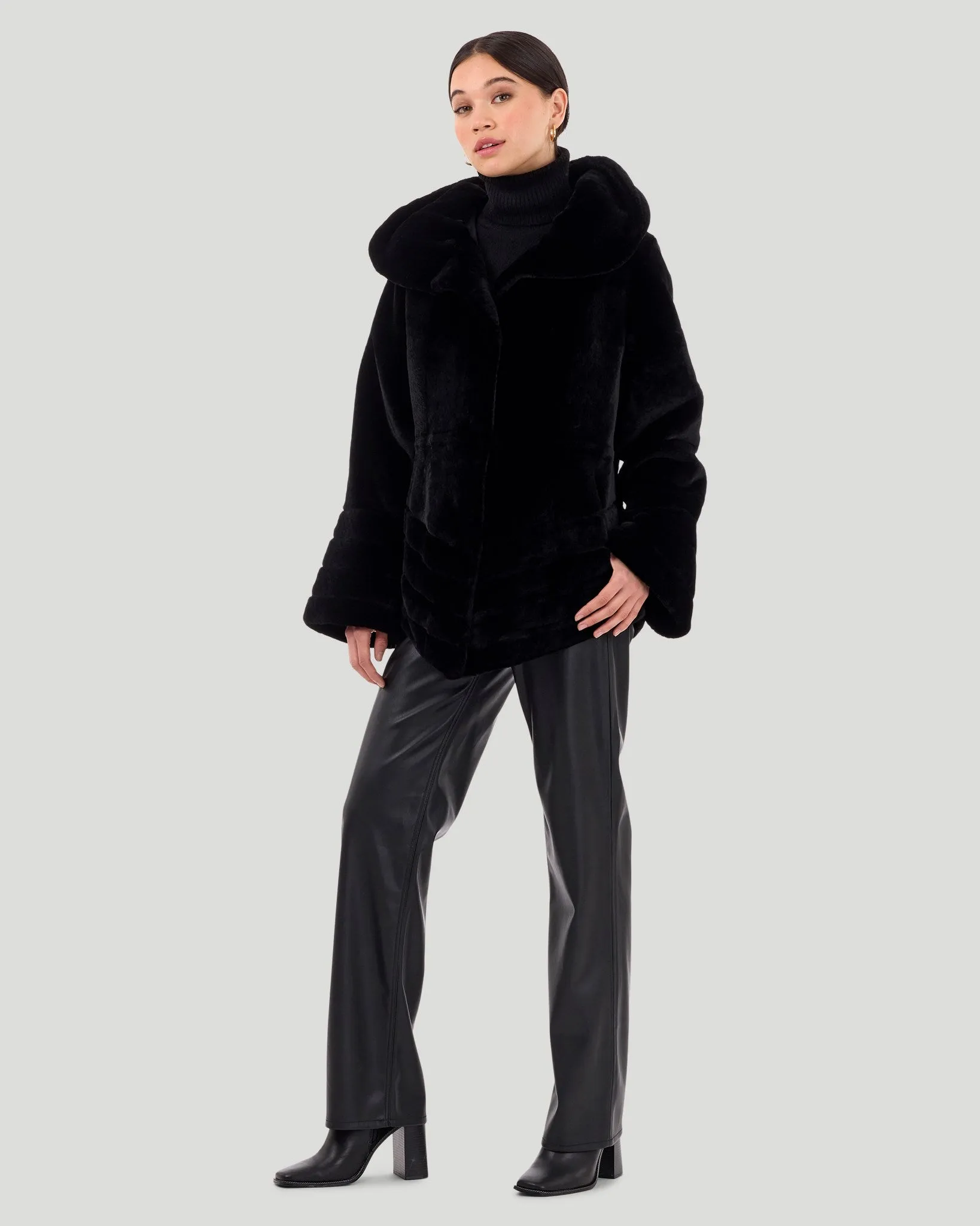 Select Shearling Lamb Jacket Reversible To Taffeta