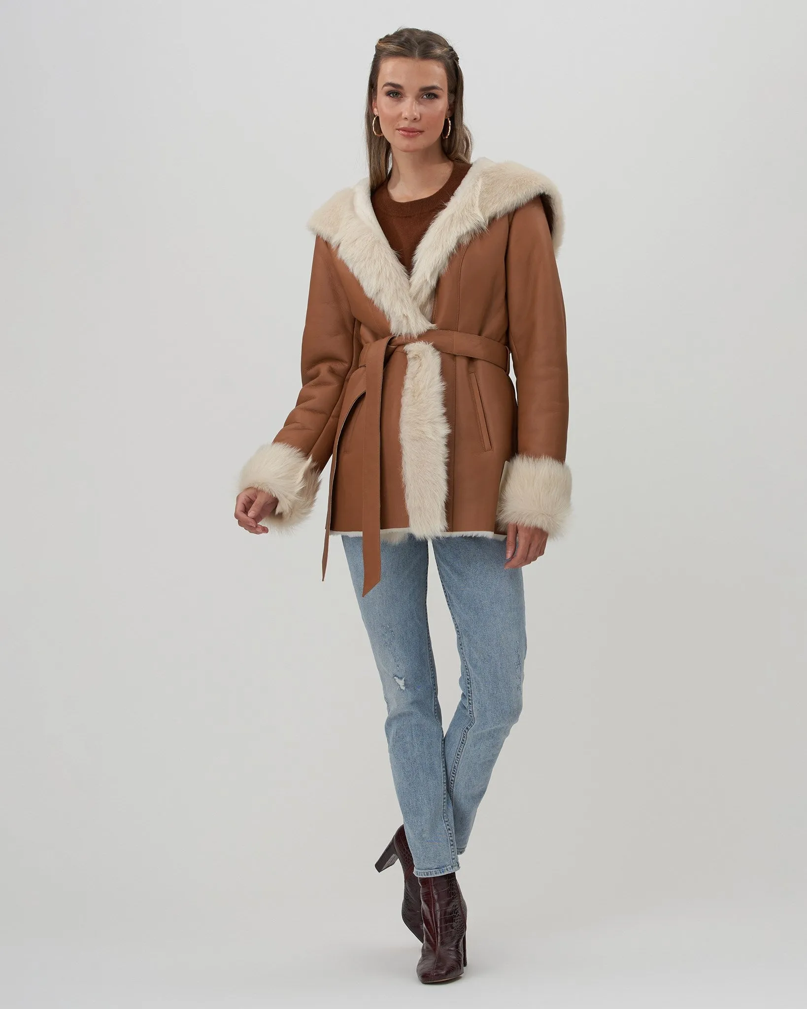 Select Shearling Lamb Jacket with Toscana Trim and Cuffs