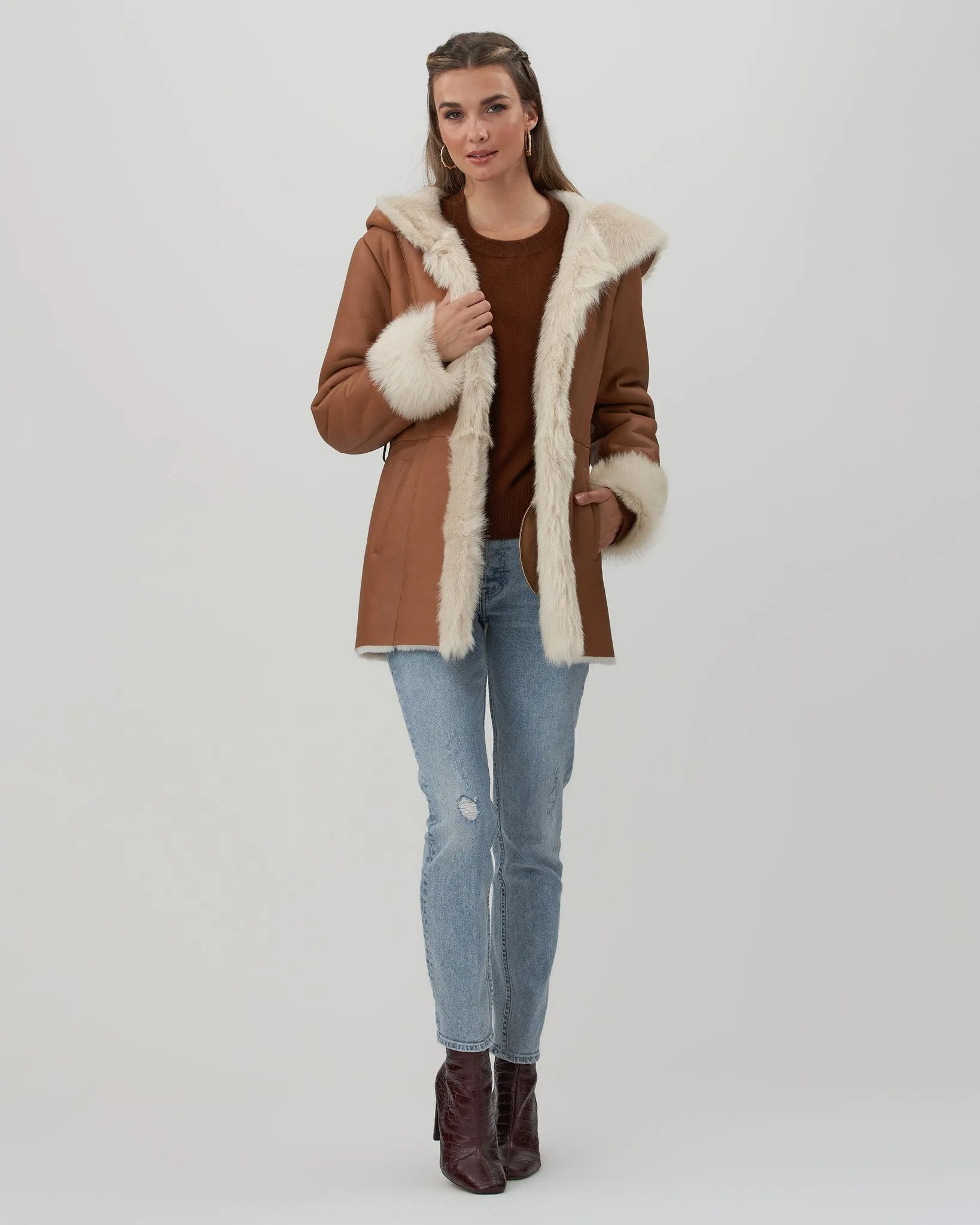 Select Shearling Lamb Jacket with Toscana Trim and Cuffs