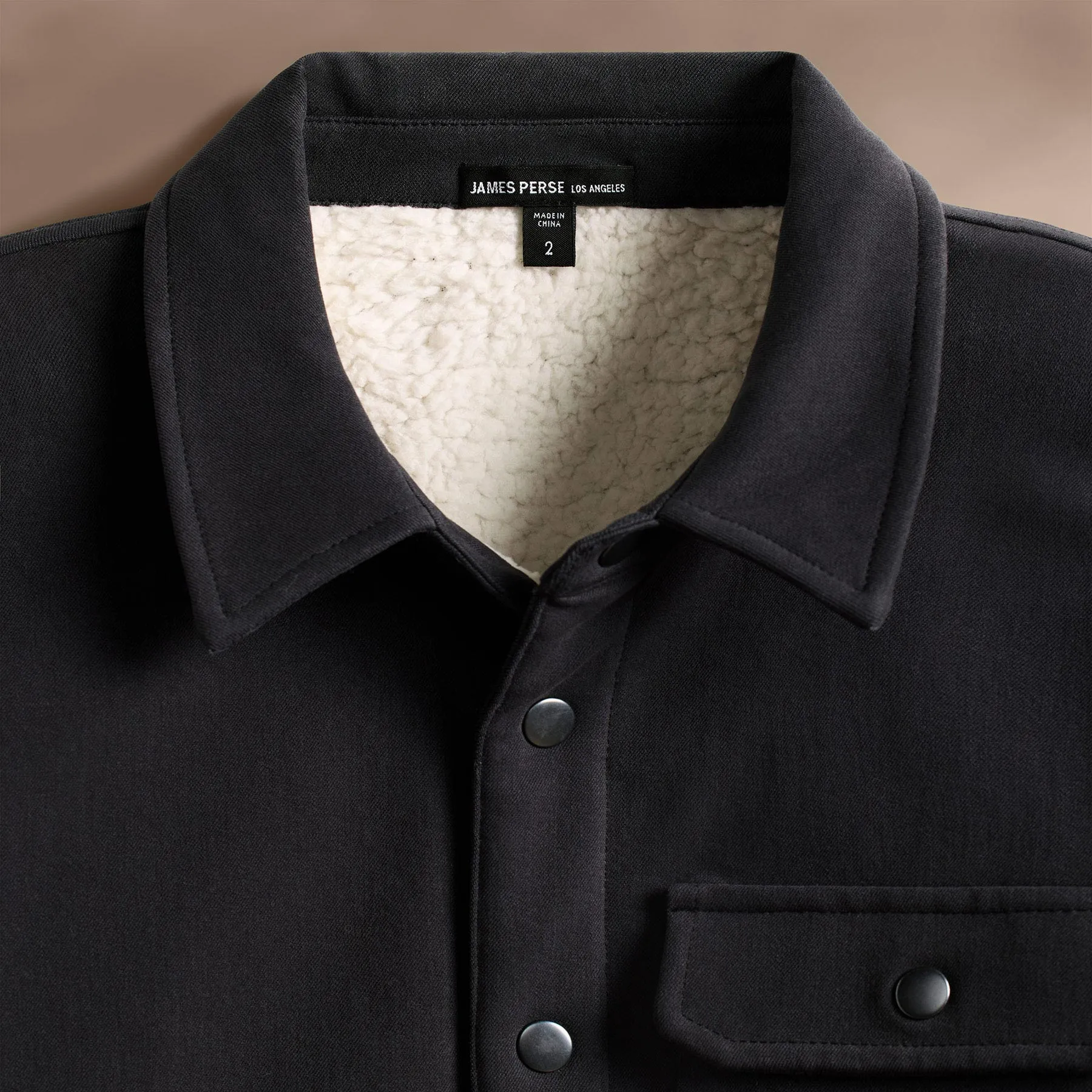 Sherpa Lined Woven Shirt Jacket - Magma